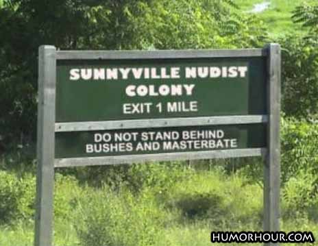 Nudist Colony Sign