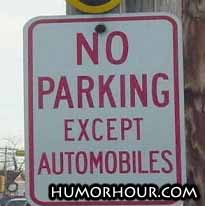 No parking, except...